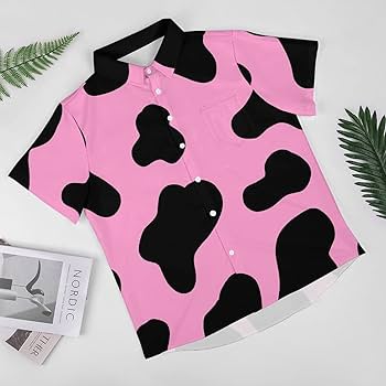 Amazon.co.jp: アロハシャツ 黒とピンク ヒョウ 動物柄 半袖